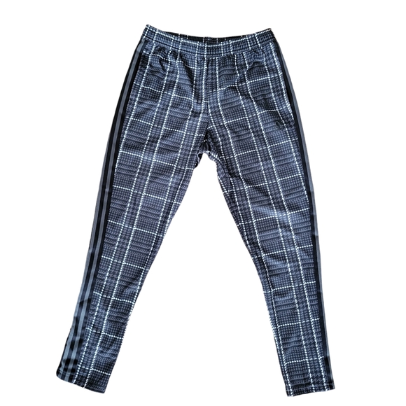 Adidas Tiro Soccer Pants Mens M Gray Black Tartan Plaid Zip Pocket Tapered Leg - Picture 5 of 15